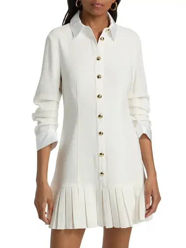 Cinq à Sept Women's Lucilla Pleated Crepe Minidress - | Thumbnail 3
