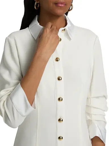 Cinq à Sept Women's Lucilla Pleated Crepe Minidress - | Thumbnail 6