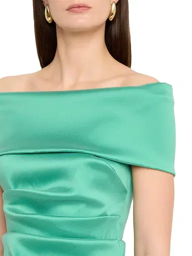 Teri Jon by Rickie Freeman Women's Off-the-Shoulder Mikado Column Gown | Thumbnail 5