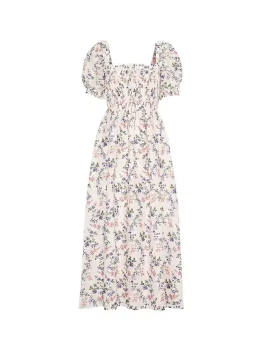 Hill House Home Women's The Scarlett Midi Nap Dress - Pink Scallop Bow Chintz - Size XS | Thumbnail 1 Hill House Home Women's The Scarlett Midi Nap Dress - Pink Scallop Bow Chintz - Size XS | Thumbnail 1