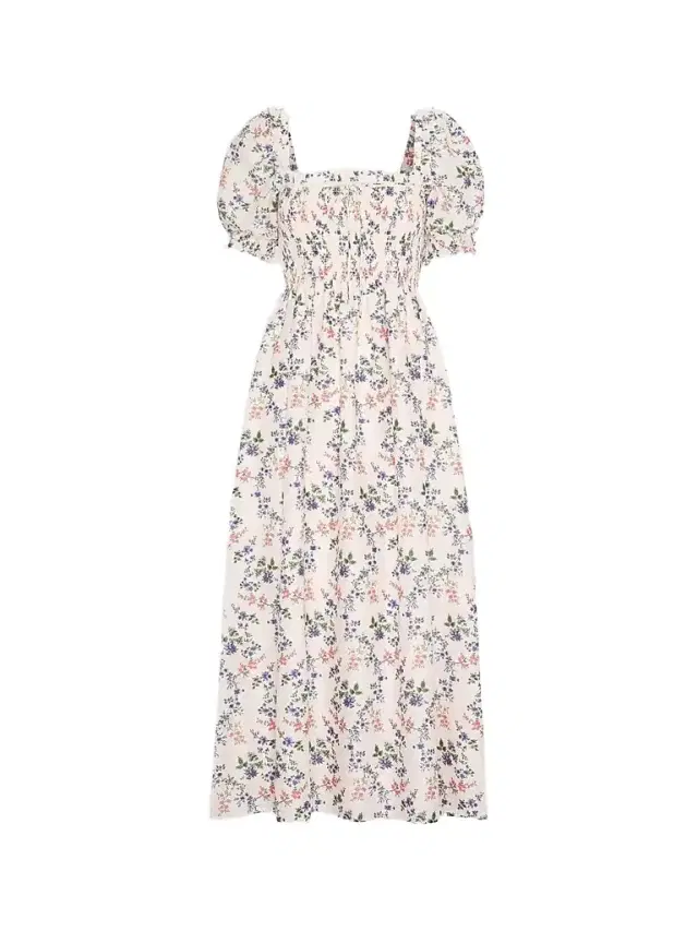 Hill House Home Women's The Scarlett Midi Nap Dress - Pink Scallop Bow Chintz