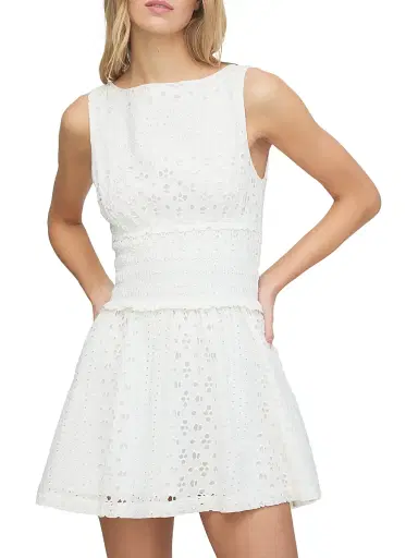 Hill House Home Women's The Joanna Dress - White Floral Broderie | Thumbnail 3
