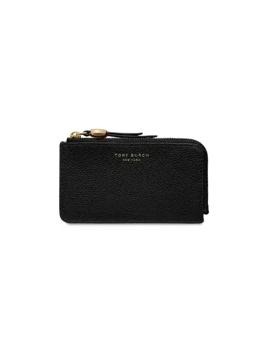 Tory Burch Women's Romy Leather Card Case - Black | Thumbnail 1 Tory Burch Women's Romy Leather Card Case - Black | Thumbnail 1
