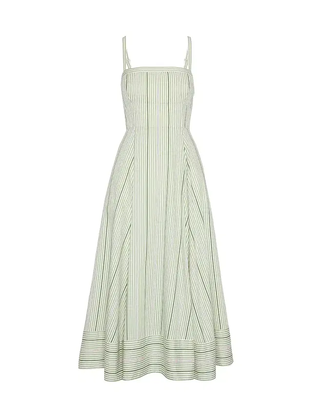 Women's The Margot Dress - Green Jacquard Stripe