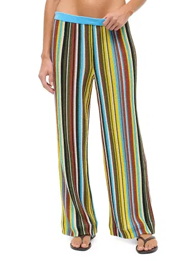 Staud Women's Ali Striped Wide-Leg Pants | Thumbnail 3