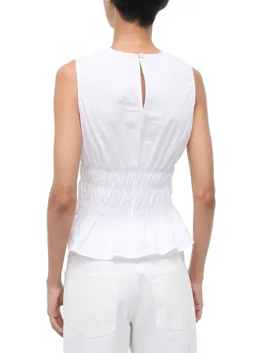 Staud Women's Culver Stretch-Cotton Peplum Top - White - Size XL | Thumbnail 4 Staud Women's Culver Stretch-Cotton Peplum Top - White - Size XL | Thumbnail 4
