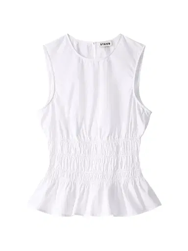 Staud Women's Culver Stretch-Cotton Peplum Top - White - Size XL | Thumbnail 1 Staud Women's Culver Stretch-Cotton Peplum Top - White - Size XL | Thumbnail 1