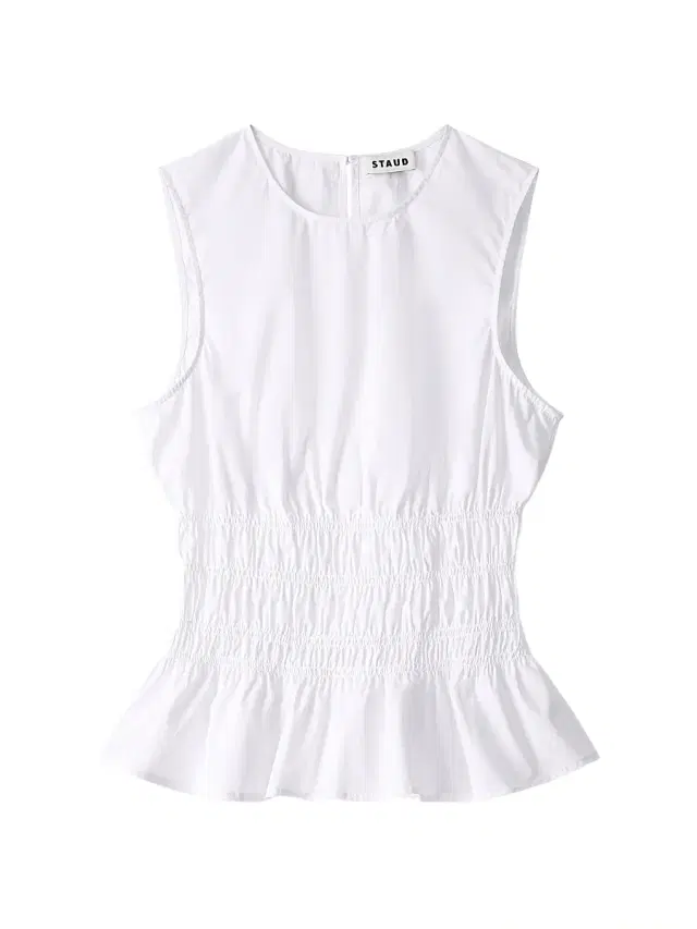 Staud Women's Culver Stretch-Cotton Peplum Top - White