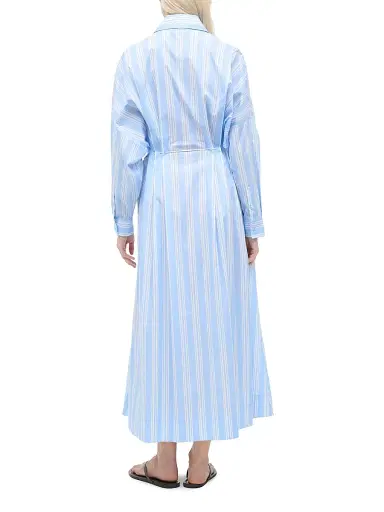 Staud Women's Chi Striped Stretch-Cotton Midi-Dress - Ventura Stripe - Size Large | Thumbnail 5