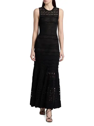 Ulla Johnson Women's Lakshmi Eyelet Maxi Dress - Noir - Size Medium | Thumbnail 2