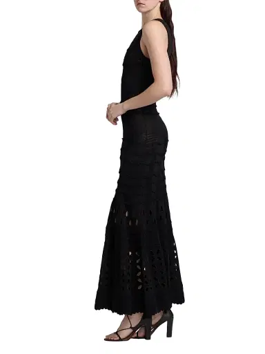 Ulla Johnson Women's Lakshmi Eyelet Maxi Dress - Noir - Size Medium | Thumbnail 4