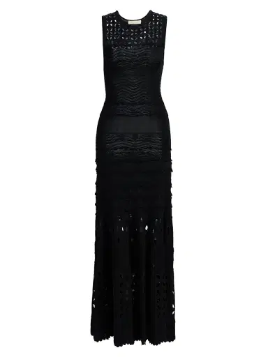 Ulla Johnson Women's Lakshmi Eyelet Maxi Dress - Noir - Size Medium | Thumbnail 1