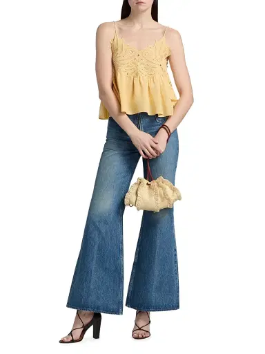 Ulla Johnson Women's Rosie Silk Lace Top - Dandelion - Size 10 | Thumbnail 2