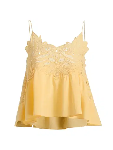 Ulla Johnson Women's Rosie Silk Lace Top - Dandelion - Size 10 | Thumbnail 1