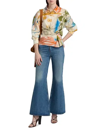 Ulla Johnson Women's Odelia Faded Flare Jeans - Danube - Size 30 | Thumbnail 2