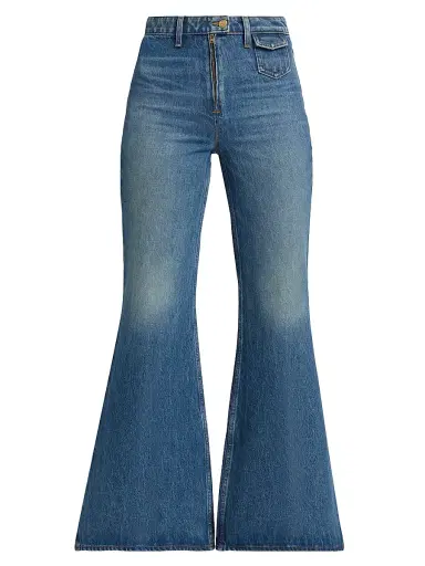 Ulla Johnson Women's Odelia Faded Flare Jeans - Danube - Size 30 | Thumbnail 1