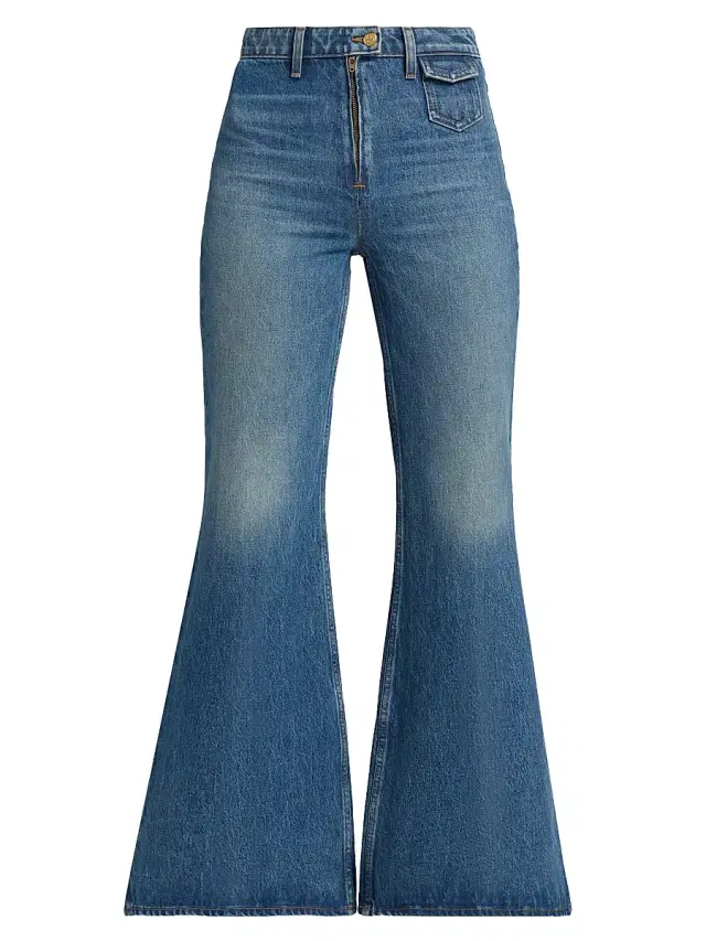 Ulla Johnson Women's Odelia Faded Flare Jeans - Danube