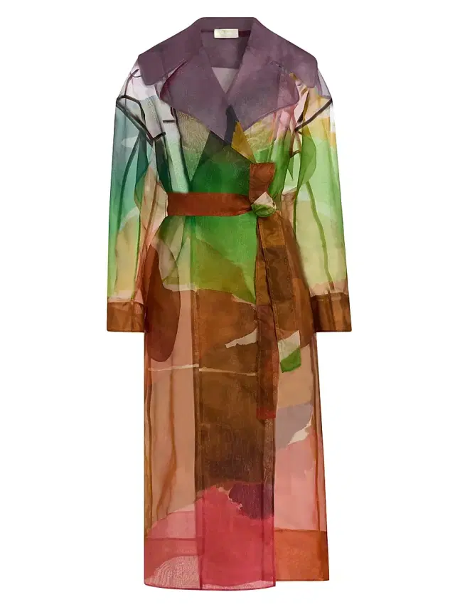 Women's Novalie Organza Silk Trench Coat - Nature Abhors A Vacuum
