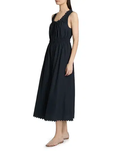 Frame Women's The Serene Cotton Midi-Dress - Navy - Size Large | Thumbnail 4 Frame Women's The Serene Cotton Midi-Dress - Navy - Size Large | Thumbnail 4