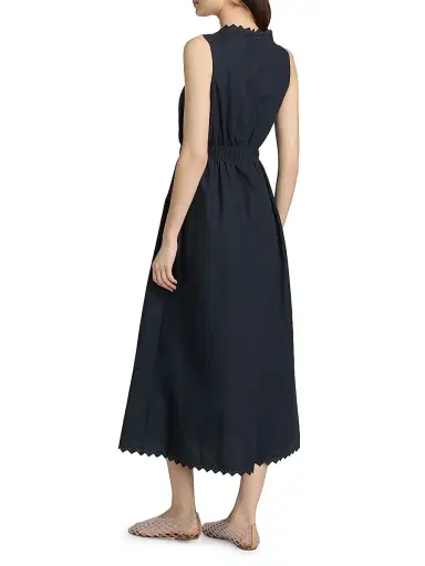 Frame Women's The Serene Cotton Midi-Dress - Navy - Size Large | Thumbnail 5 Frame Women's The Serene Cotton Midi-Dress - Navy - Size Large | Thumbnail 5