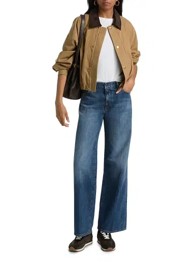 FRAME Women's The Cord Bubble-Hem Cotton-Blend Jacket - Camel | Thumbnail 2 FRAME Women's The Cord Bubble-Hem Cotton-Blend Jacket - Camel | Thumbnail 2