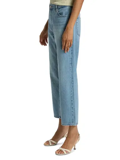 Frame Women's Off Duty Hang Stretch-Cotton Straight-Leg Crop Jeans - Frey | Thumbnail 4 Frame Women's Off Duty Hang Stretch-Cotton Straight-Leg Crop Jeans - Frey | Thumbnail 4