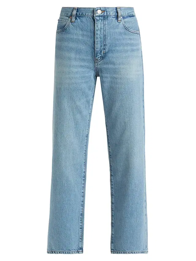 FRAME Women's Off Duty Hang Stretch-Cotton Straight-Leg Crop Jeans - Frey