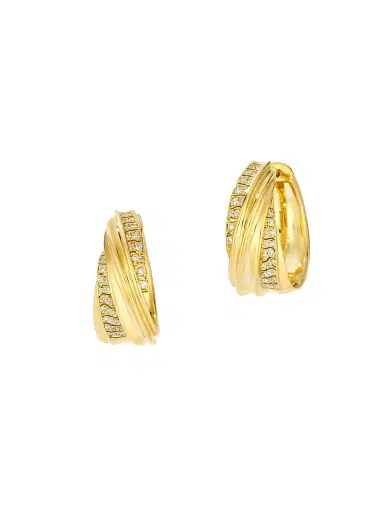 Hueb Women's Dunas 18K Yellow Gold & 0.22 TCW Diamond Hoop Earrings - Yellow Gold | Thumbnail 1