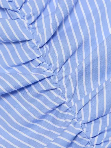Aknvas Women's Morgan Striped Cotton-Blend Poplin Midi-Dress - Blue Stripe - Size 4 | Thumbnail 7