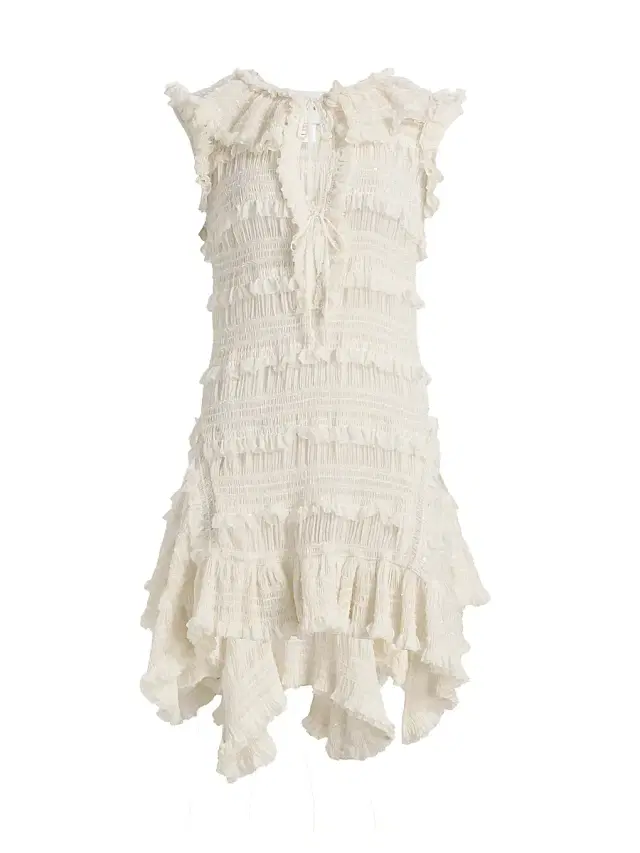 AKNVAS Women's Nora Ruffled Shift Minidress - Cream
