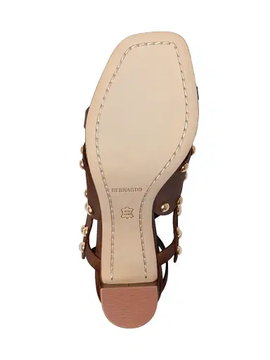 Bernardo 1946 Women's New Moon 75MM Studded Heeled Sandals - Saddle | Thumbnail 4