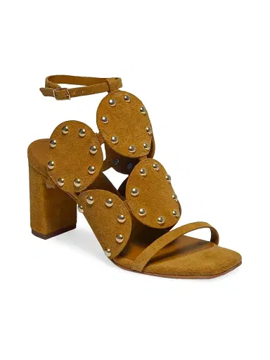 Bernardo 1946 Women's New Moon 75MM Studded Heeled Sandals - Ginger | Thumbnail 2