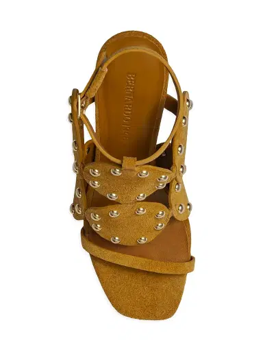 Bernardo 1946 Women's New Moon 75MM Studded Heeled Sandals - Ginger | Thumbnail 3
