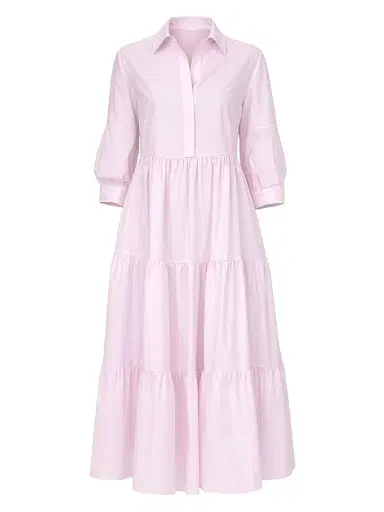 CALLAS MILANO Women's Marseille Tiered Dress - Pink - Size 4 | Thumbnail 1