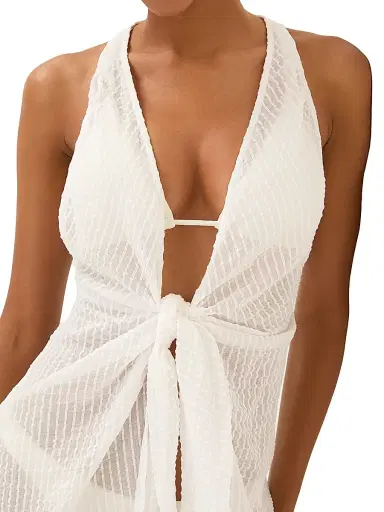 ViX by Paula Hermanny Women's Mita Cotton Sleeveless Cover-Up Minidress - Off White - Size XL | Thumbnail 6 ViX by Paula Hermanny Women's Mita Cotton Sleeveless Cover-Up Minidress - Off White - Size XL | Thumbnail 6