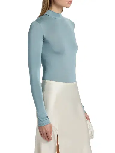 Lapointe Women's Jersey Slim-Fit Bodysuit - Light Slate - Size Large | Thumbnail 4 Lapointe Women's Jersey Slim-Fit Bodysuit - Light Slate - Size Large | Thumbnail 4