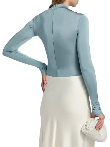 Lapointe Women's Jersey Slim-Fit Bodysuit - Light Slate - Size Large | Thumbnail 5 Lapointe Women's Jersey Slim-Fit Bodysuit - Light Slate - Size Large | Thumbnail 5