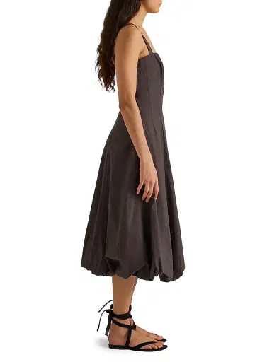 Proenza Schouler White Label Women's Ella Rumpled Cotton Midi-Dress | Thumbnail 4 Proenza Schouler White Label Women's Ella Rumpled Cotton Midi-Dress | Thumbnail 4