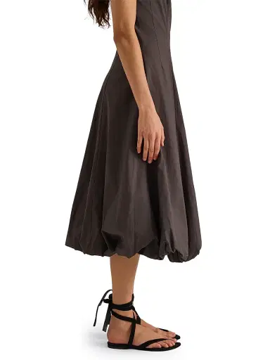 Proenza Schouler White Label Women's Ella Rumpled Cotton Midi-Dress | Thumbnail 6 Proenza Schouler White Label Women's Ella Rumpled Cotton Midi-Dress | Thumbnail 6