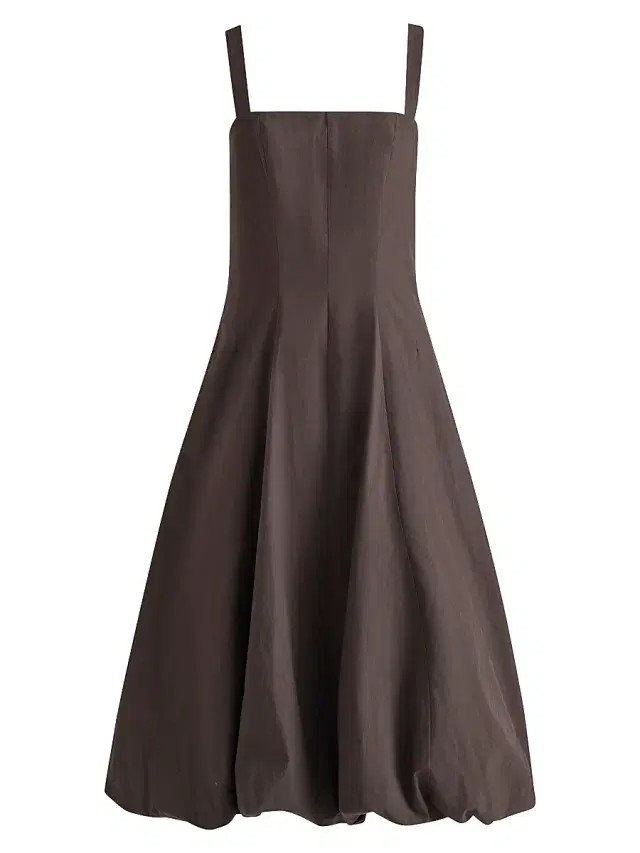 Proenza Schouler White Label Women's Ella Rumpled Cotton Midi-Dress - Coffee