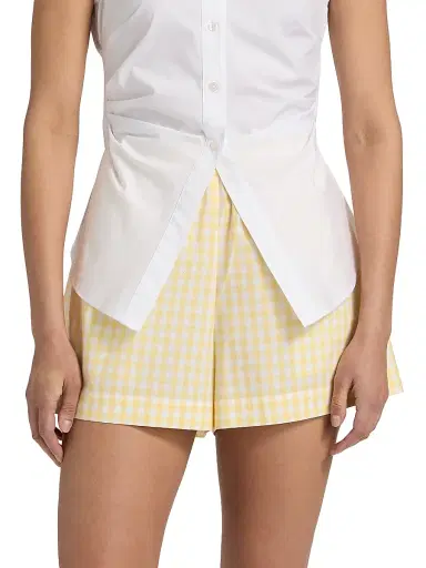 TANYA TAYLOR Women's Fallon Gingham Cotton Wide-Leg Shorts | Thumbnail 3 TANYA TAYLOR Women's Fallon Gingham Cotton Wide-Leg Shorts | Thumbnail 3