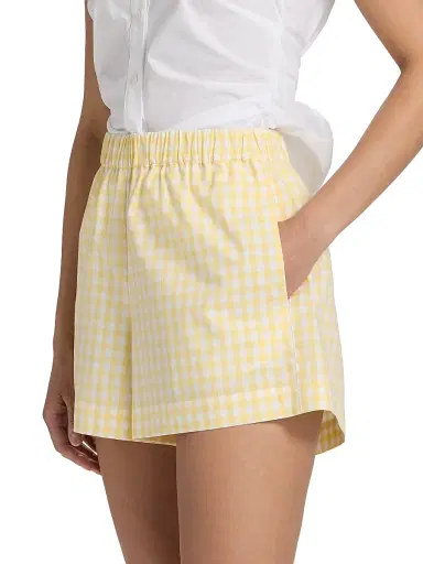 TANYA TAYLOR Women's Fallon Gingham Cotton Wide-Leg Shorts | Thumbnail 4 TANYA TAYLOR Women's Fallon Gingham Cotton Wide-Leg Shorts | Thumbnail 4