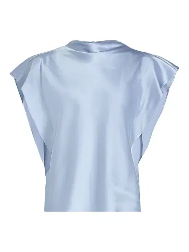 Tanya Taylor Women's Adrien Satin Crepe Top - Powder Blue | Thumbnail 1