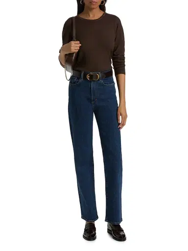 MAJESTIC FILATURES Women's Crewneck Cashmere Sweater - Chocolat - Size Medium | Thumbnail 2