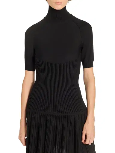 Alaïa Women's Rib-Knit Sculpted Minidress - Noir - Size 8 | Thumbnail 6 Alaïa Women's Rib-Knit Sculpted Minidress - Noir - Size 8 | Thumbnail 6