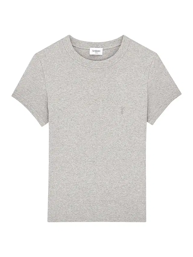Women's Cassandre T-Shirt in Ribbed Cotton Jersey - Gris Chine