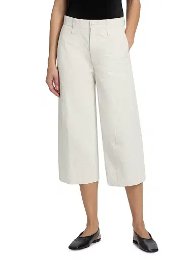 Issey Miyake Women's Wide-Leg Crop Pants - Off White - Size Small | Thumbnail 3