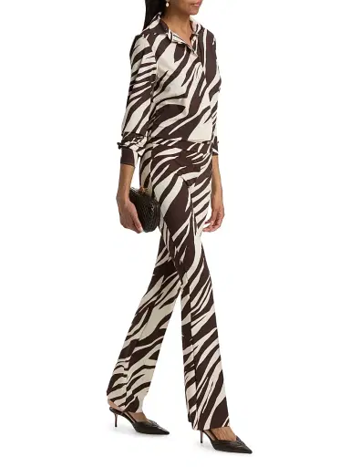 Chiara Boni La Petite Robe Women's Maren Zebra-Striped Jersey Straight Pants | Thumbnail 2 Chiara Boni La Petite Robe Women's Maren Zebra-Striped Jersey Straight Pants | Thumbnail 2