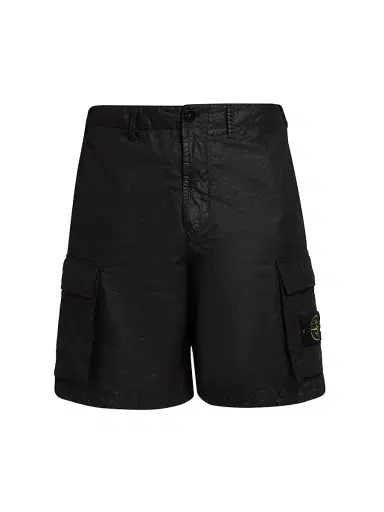 Stone Island Men's Logo Cargo Shorts - Black | Thumbnail 1 Stone Island Men's Logo Cargo Shorts - Black | Thumbnail 1
