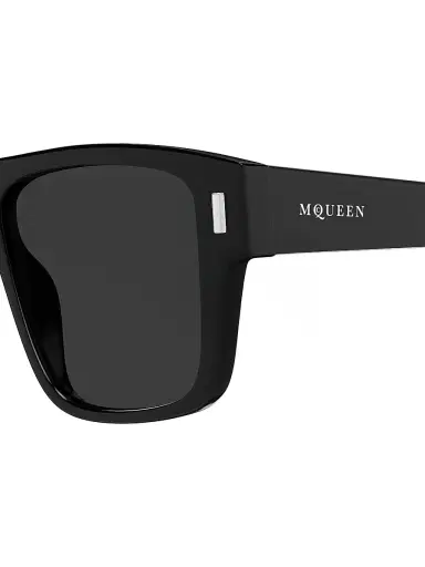 Alexander McQueen Men's T-Bar Rivet 55MM Square Sunglasses - Black | Thumbnail 3